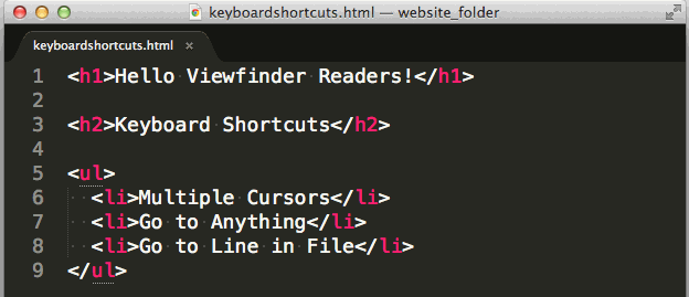Selecting multiple line items using Sublime Text 3's multiple cursors